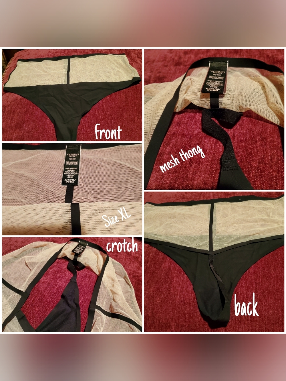 Victoria's Secret Black & Nude Bra, Panty & Thong Three Piece Set - Picture 15 of 15